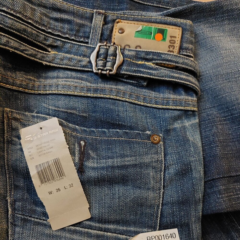 G-Star Raw Medin Loose Capital Denim Astor Blue Wash Jeans Sz 26 NWT - Picture 13 of 14